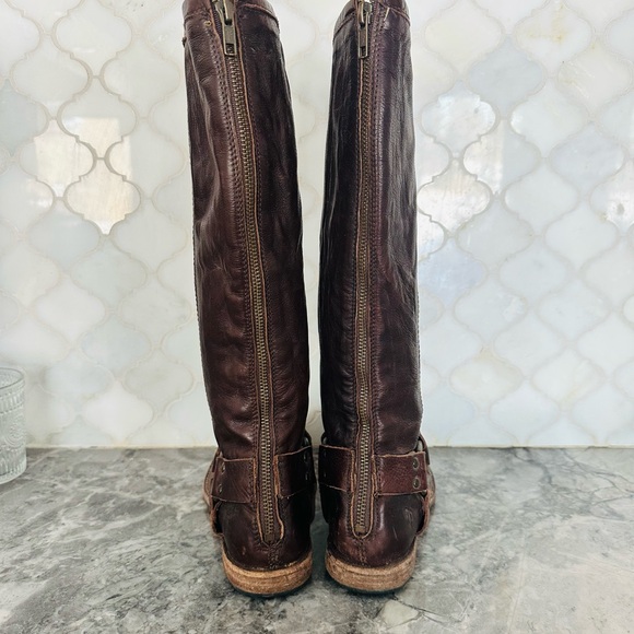 Frye Rich Brown Leather Boots - New Sz 7 Made in Mexico - Picture 5 of 14